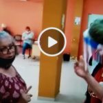 Mirtha Torres, an elderly woman arguing with a young man who has a very strong opinion about working class women in the city of San Lorenzo, Paraguay.